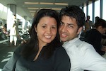 Waiting for our flight to NYC